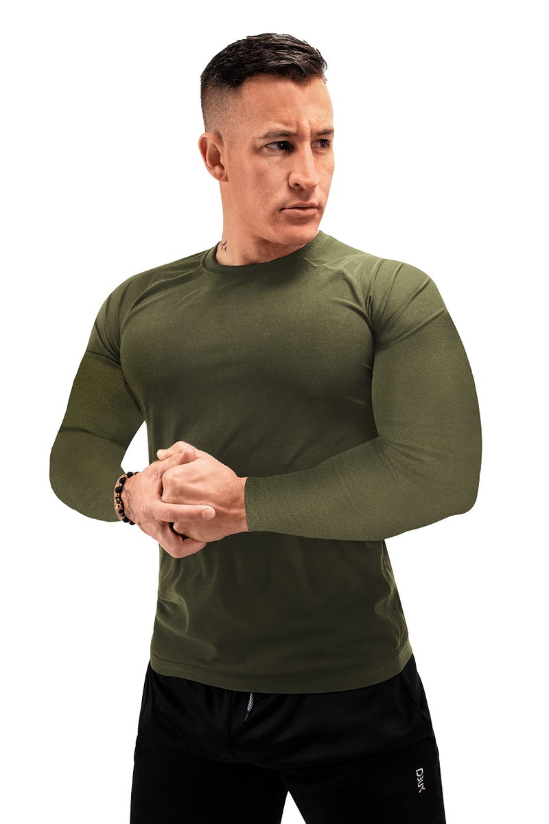 FUXERT Sauna Shirt for Men Long Sleeve Sauna Suit Heat Trapping Workout Shirts Sweat Enhance Vest for Workout Sports(GN L) - Image 2