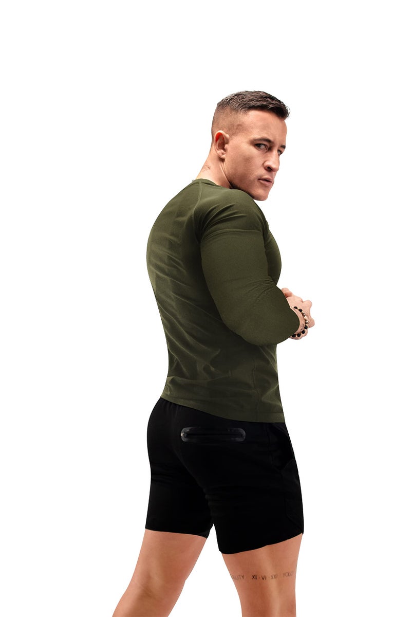 FUXERT Sauna Shirt for Men Long Sleeve Sauna Suit Heat Trapping Workout Shirts Sweat Enhance Vest for Workout Sports(GN L) - Image 3