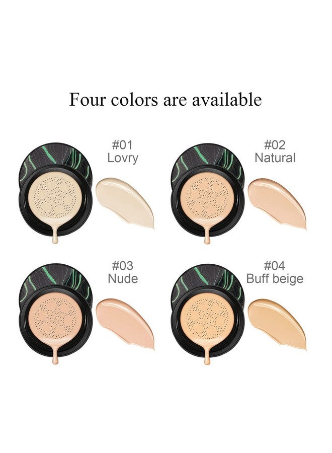 SuperThinker Mushroom Head Air Cushion Cc Cream, Bb Cream Face Makeup Foundation For Mature Skin Moisturizing Concealer Brighten Long-Lasting, Even Skin Tone For All Skin Types - Image 1