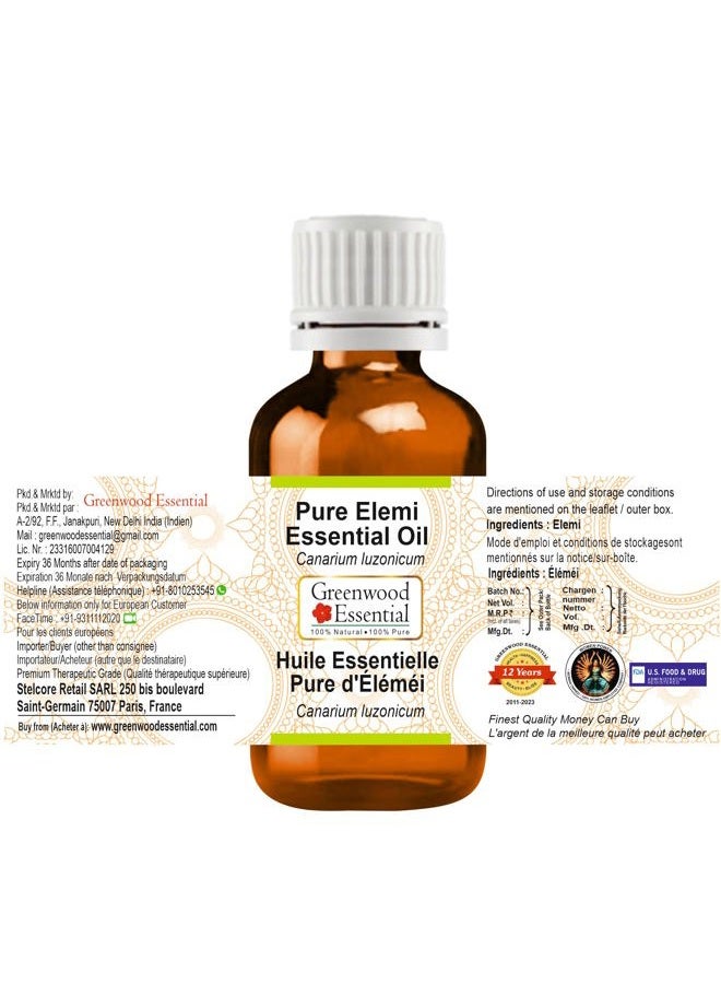 Greenwood Essential Pure Elemi Essential Oil (Canarium luzonicum) Steam Distilled 10ml (0.33 oz) - Image 2