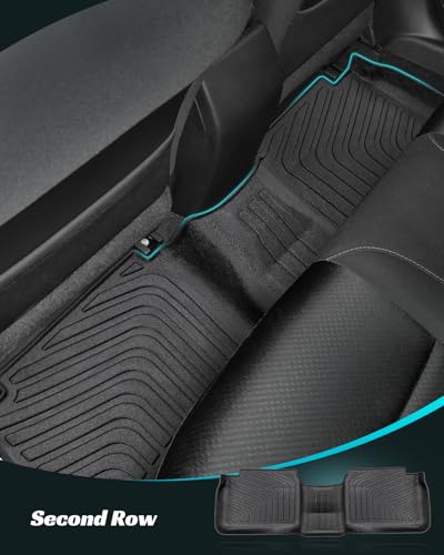 COTAZA Floor Mats for Nissan Altima 2013-2018 Car Accessories Set All Weather Rubber TPE Tech Black Trunk Cargo Liner & Front Rear Tapetes Custom Fit Carpets for Altima 2018 2017 2016 2015 2014 2013 - Image 5