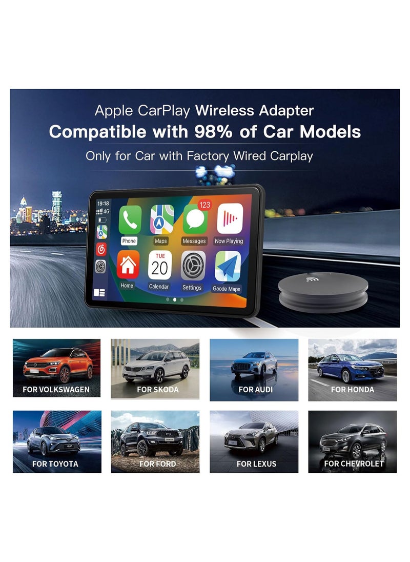 Wireless CarPlay Adapter for Factory Wired CarPlay, Online Update Plug & Play 5Ghz WiFi, Wireless CarPlay Dongle for OEM Wired CarPlay Cars Model Year After 2015, Low Latency, Auto Connect