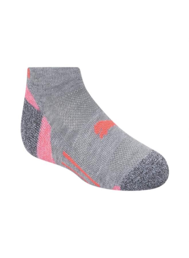 PUMA PUMA Kids' Little Girls' 6 Pack Low Cut Socks, Grey/Pink, 5-6.5 - Image 2