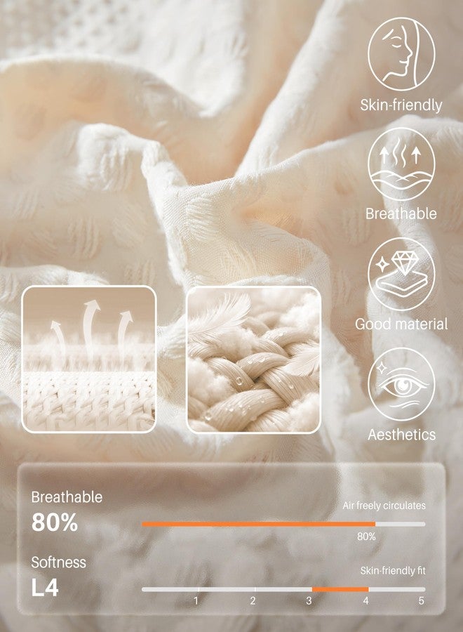 YZ HOME وسادة الجسم YZ HOME بنمط الوافل للبالغين - وسادة جسم من إسفنج الذاكرة مع غطاء وسادة قابل للإزالة - متينة ورقيقة - وسائد سرير كبيرة وطويلة لمن ينامون على الجانب، قابلة للغسل، 20 × 54 بوصة (بيج) - Image 2