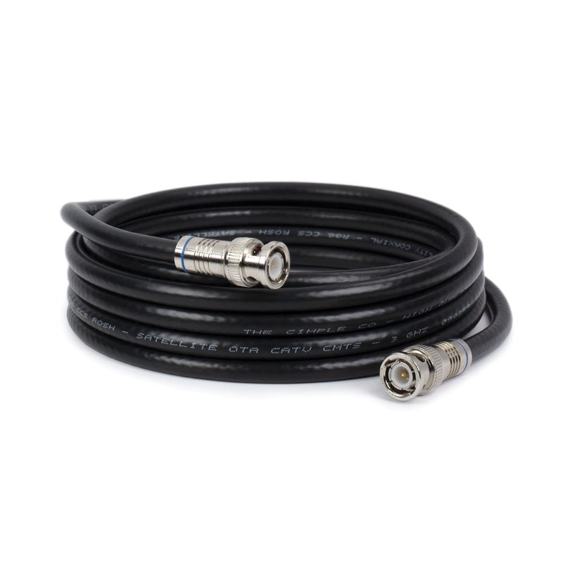 THE CIMPLE CO - BNC Cable, 25 FT, RG6 HD-SDI and SDI, with Two Male BNC Connections, 75 Ohm, Professional Grade, Low Loss, 8 Meter, Black - Image 1
