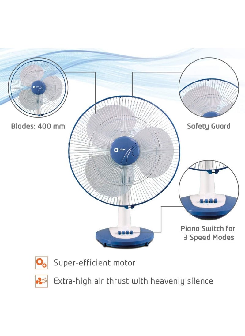 Orient Electric Orient Electric 16 inch Diameter Table Fan, Resin blades - Blue  - Image 2