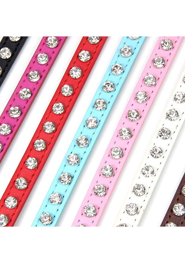 Cat Collar, Diamond And Rhinestone Pet Leather Collar, Adjustable Collar, Cat And Dog Small Pet Necklace Jewelry - Image 5