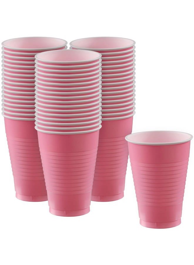 Amscan Big Party Pack New Pink Plastic Cups, 12 Oz., 50 Ct. - Image 1