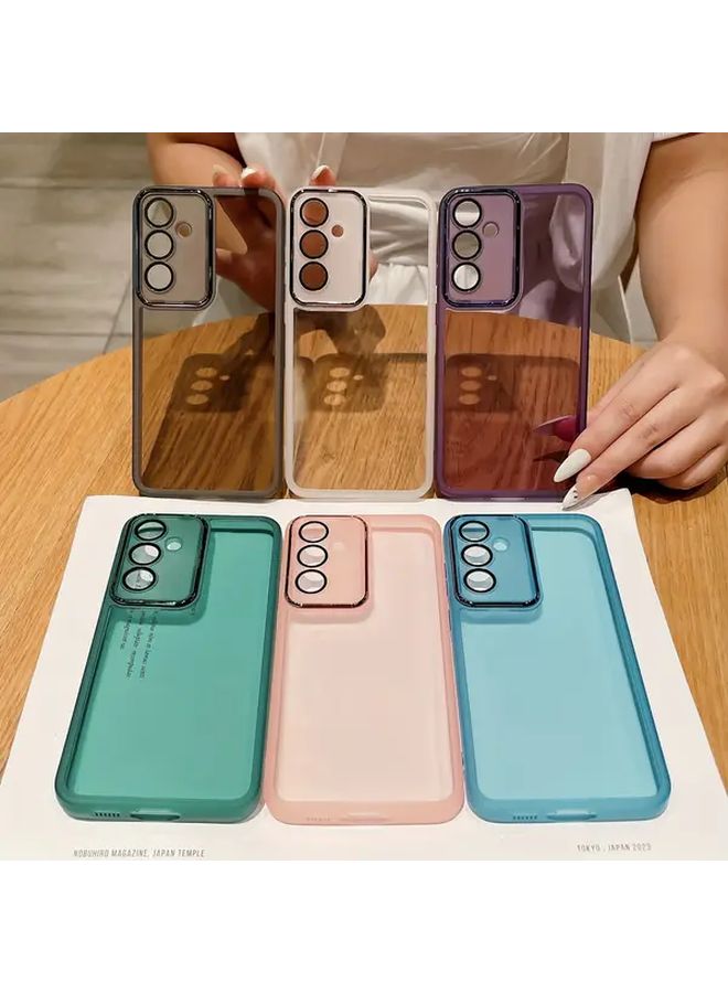 غطاء Galaxy A35 مع حامي العدسة، أرجواني، TPU، تغطية كاملة، غطاء ناعم مضاد للسقوط - Image 1
