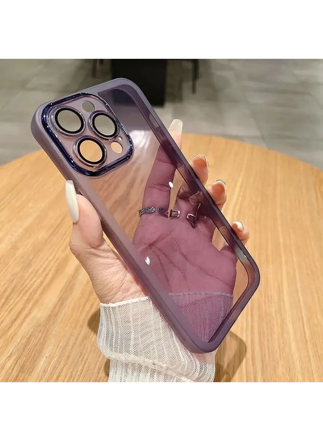 غطاء Galaxy A35 مع حامي العدسة، أرجواني، TPU، تغطية كاملة، غطاء ناعم مضاد للسقوط - Image 3