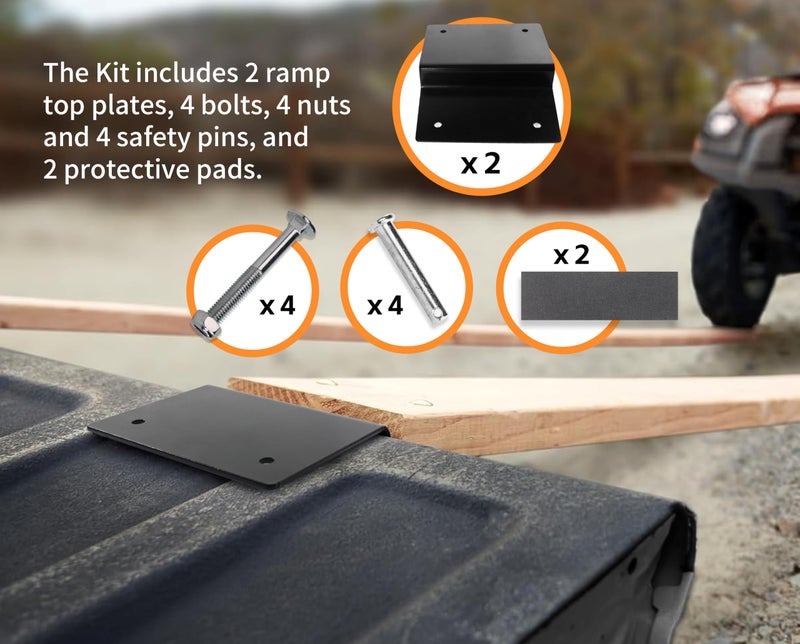 MAXXHAUL 50872 Steel Ramp Top Kit - Quickly Create Your Own Ramps with 2"x8" Planks to Safely Load ATV Motorcycle and Lawn Equipment On and Off Your Vehicle - Image 4