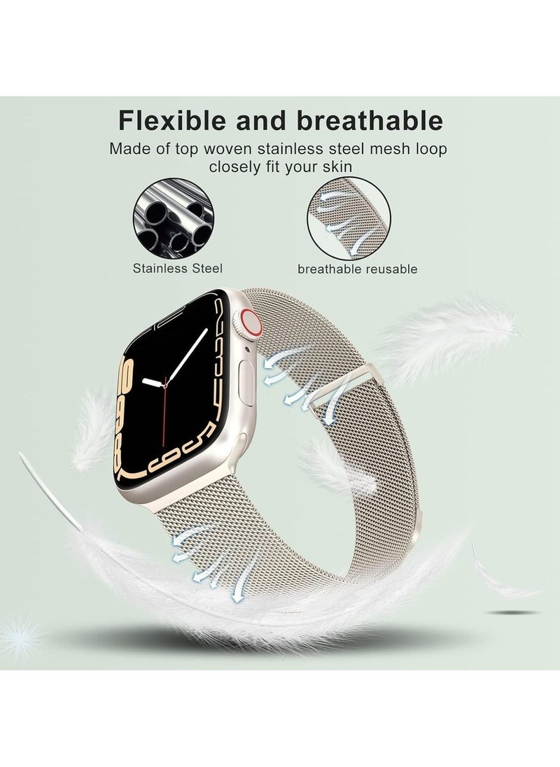 Generic - Compatible With Apple Watch Band 49mm 45mm 44mm 42mm For Women And Men Magnetic Metal Stainless Steel Strap Wristband Compatible For IWatch Ultra 2/1 Series - Image 1