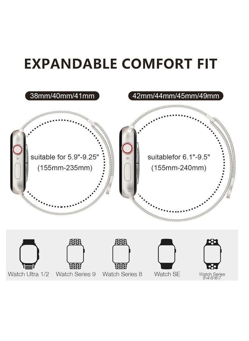 Generic - Compatible With Apple Watch Band 49mm 45mm 44mm 42mm For Women And Men Magnetic Metal Stainless Steel Strap Wristband Compatible For IWatch Ultra 2/1 Series - Image 1