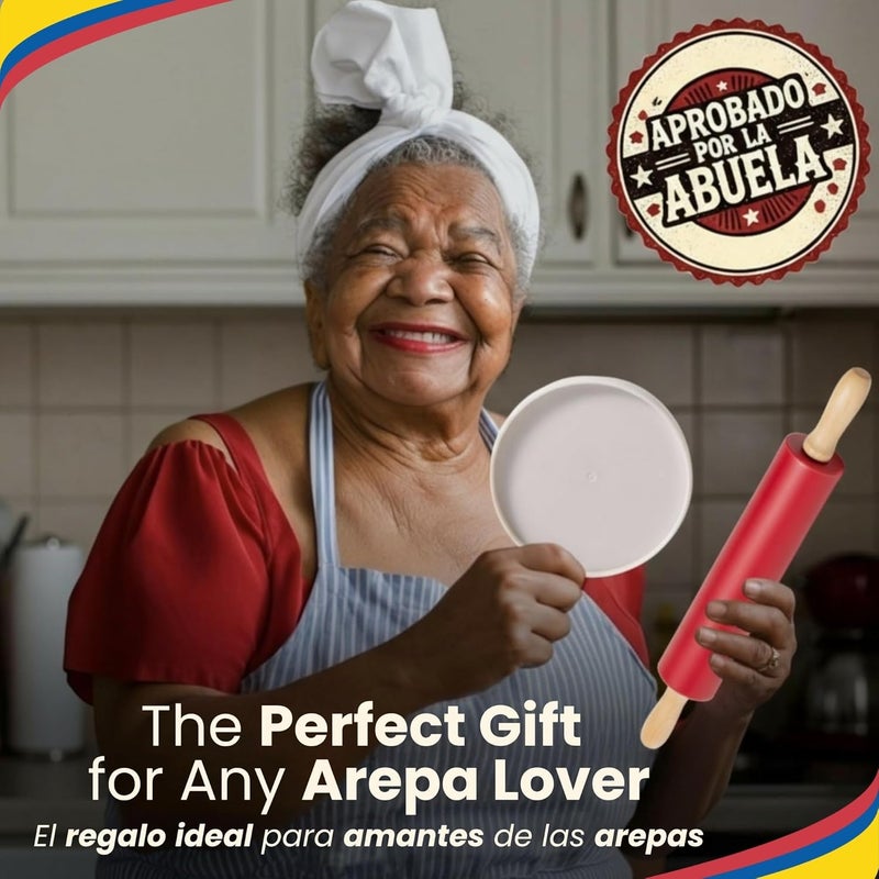 TRAITOOLS Molde para Arepas Rodillo Incluido (with Rolling Pin) – 3 Sizes (5.9", 4.3", 3.1") & Double Thickness for Perfect Arepas Colombianas, Gorditas, & More – Durable, Food-Safe, Easy-to-Clean Kitchen Tool - Image 5