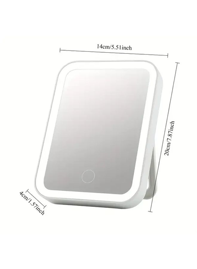 LED Makeup Mirror with Pink Smart Dimming USB Rechargeable Foldable Vanity Mirror 3 Color Modes 500mAh Battery Portable Hand Held Mirror for Women Beauty Ideal Gift Birthday - Image 4