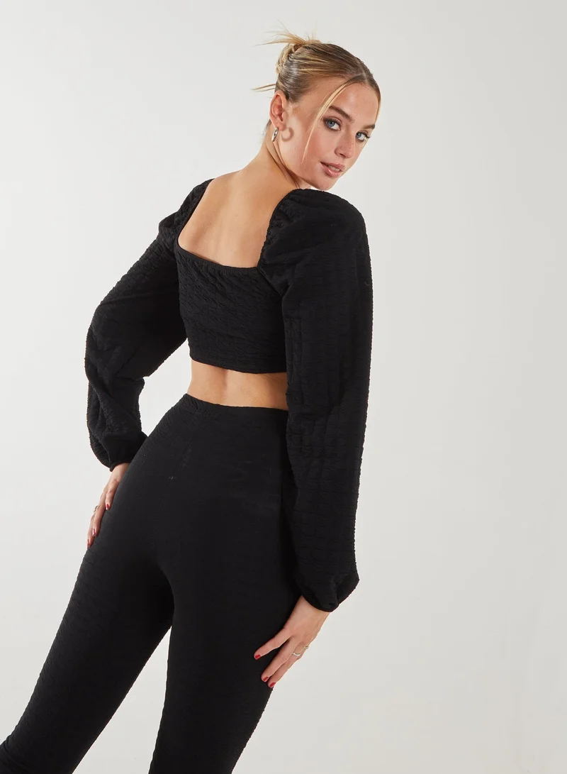 Pink Vanilla  Bubble Long Sleeve Top for Women | Best Price UAE