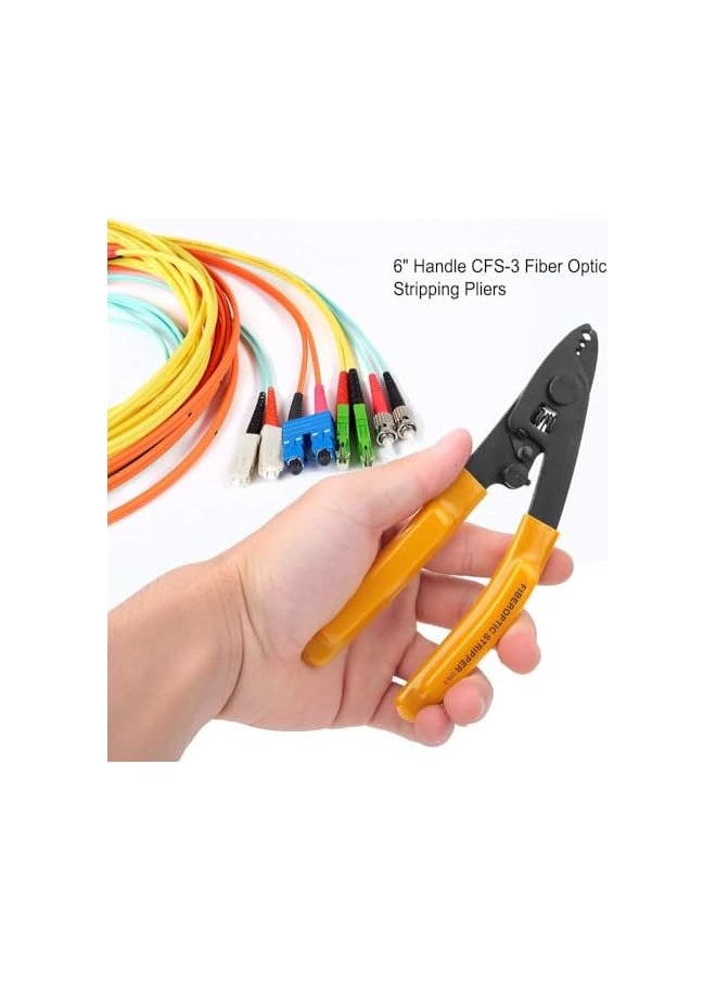PROMASS - promass Fiber Optic Stripping Pliers, Squeeze Pliers 3 Port Hole Fiber Optic Stripping Tool with Hex Socket Wrench for Jacket, Buffer, and 125μm-250μm Coating Stripping - Image 1