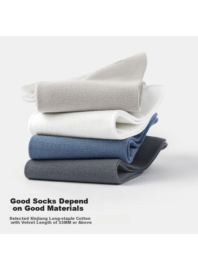 Cotton Bamboo House Men's Short Socks 100% Cotton Antibacterial Odor-resistant Sweat-absorbing Breathable Summer Thin Style Non-slip Men's Boat Socks 7 Pairs
