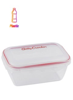 Betty Crocker Betty Crocker Rectangular Food Container 1600Ml Transparent & Red  - Image 1