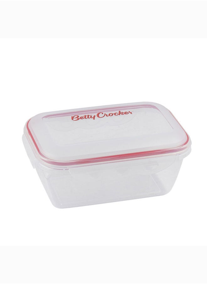 Betty Crocker Betty Crocker Rectangular Food Container 1600Ml Transparent & Red 