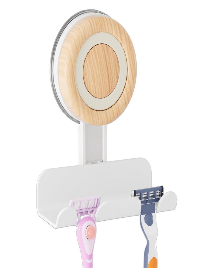 Cinola Razor Holder for Shower, Suction Cup Shaver Holder for Wall, Removable&Reusable Suction Cup Hooks for Bathroom, Damage-Free Suction Shower Hooks, Wall Mounted Razor Stand, White - Image 1