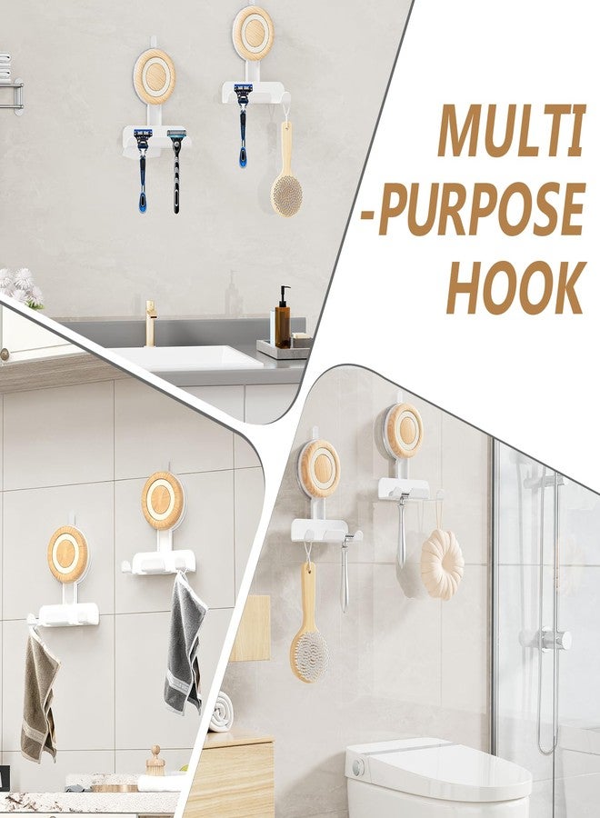 Cinola Razor Holder for Shower, Suction Cup Shaver Holder for Wall, Removable&Reusable Suction Cup Hooks for Bathroom, Damage-Free Suction Shower Hooks, Wall Mounted Razor Stand, White - Image 5