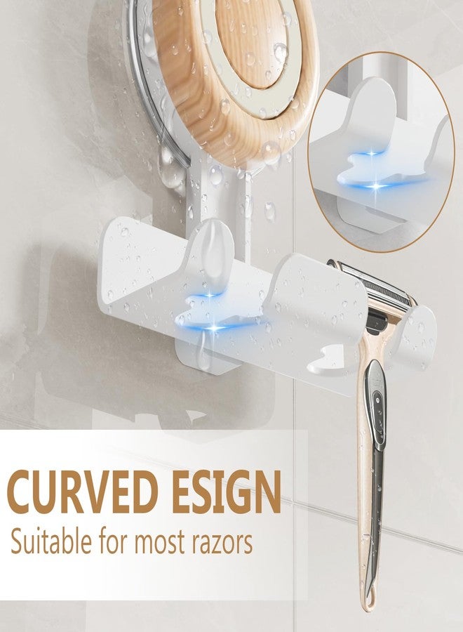 Cinola Razor Holder for Shower, Suction Cup Shaver Holder for Wall, Removable&Reusable Suction Cup Hooks for Bathroom, Damage-Free Suction Shower Hooks, Wall Mounted Razor Stand, White - Image 3