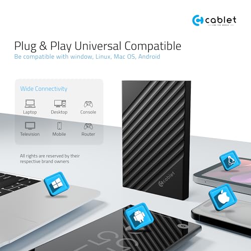 Cablet 2.5 Inch SATA USB 3.0 HDD/SSD 5Gbps Speed Portable External Enclosure for 7mm and 9.5mm, Tool-Free Design, Supports UASP Max 6TB (HD2599-U3 (USB 3.0)) - Image 5