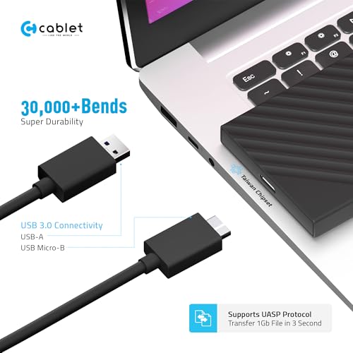 Cablet 2.5 Inch SATA USB 3.0 HDD/SSD 5Gbps Speed Portable External Enclosure for 7mm and 9.5mm, Tool-Free Design, Supports UASP Max 6TB (HD2599-U3 (USB 3.0)) - Image 4