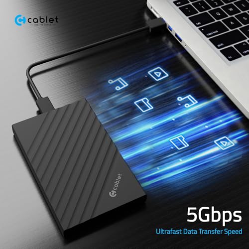 Cablet 2.5 Inch SATA USB 3.0 HDD/SSD 5Gbps Speed Portable External Enclosure for 7mm and 9.5mm, Tool-Free Design, Supports UASP Max 6TB (HD2599-U3 (USB 3.0)) - Image 3