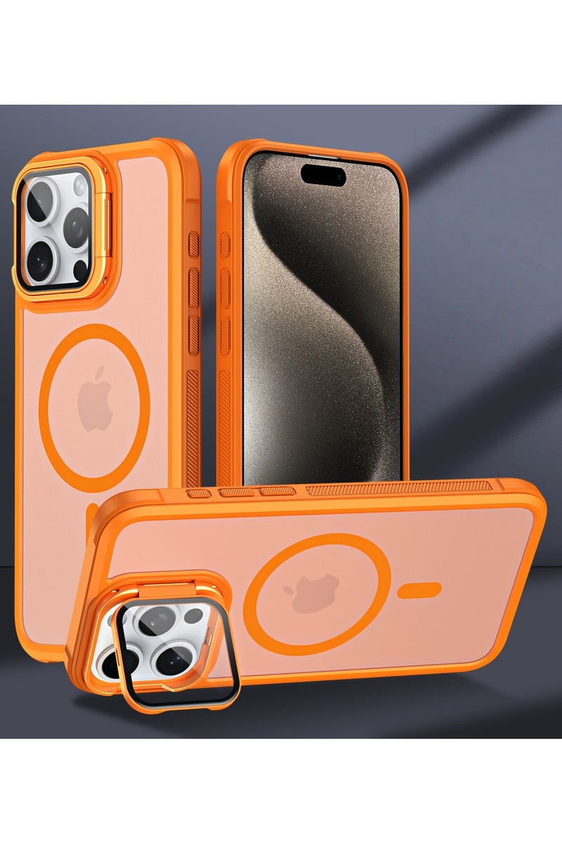 general Protective Case for iPhone 16 PRO MAX Magnetic Hybrid Case with Folding Camera Protection Compatible with MagSafe Mobile Phone Case Translucent Matt