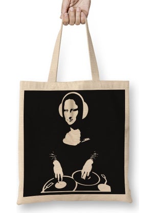 Print Shop Dj Mona Lisa Tote Bag Long Handle