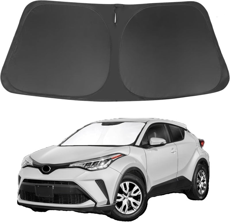 LHFLIVE Windshield Sun Shade Custom Fit for 2018 2019 2020 2021 2022 2023 Toyota CHR CH-R Accessories Foldable Sunshade Sun Blocker Protect Car from Sun Rays & Heat Damage Keep Car Cooler Defect free upgraded substance - Image 1