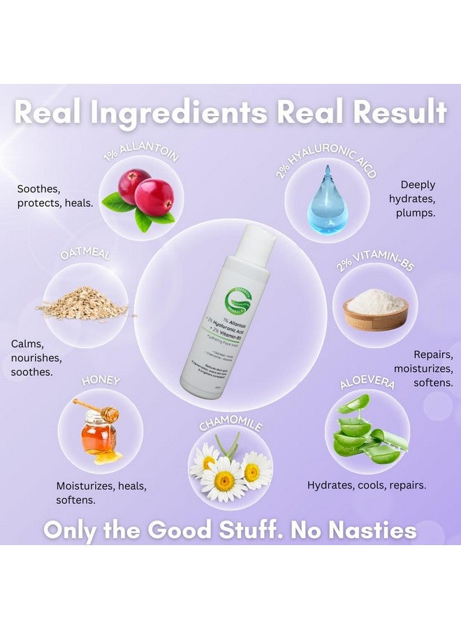 Greenviv 1% Allantoin + 2% Hyaluronic Acid + 2% Vitamin B5 Hydration Boosting Face Wash | Deep Hydration, Soothing & Redness Care | 100ml - Image 5