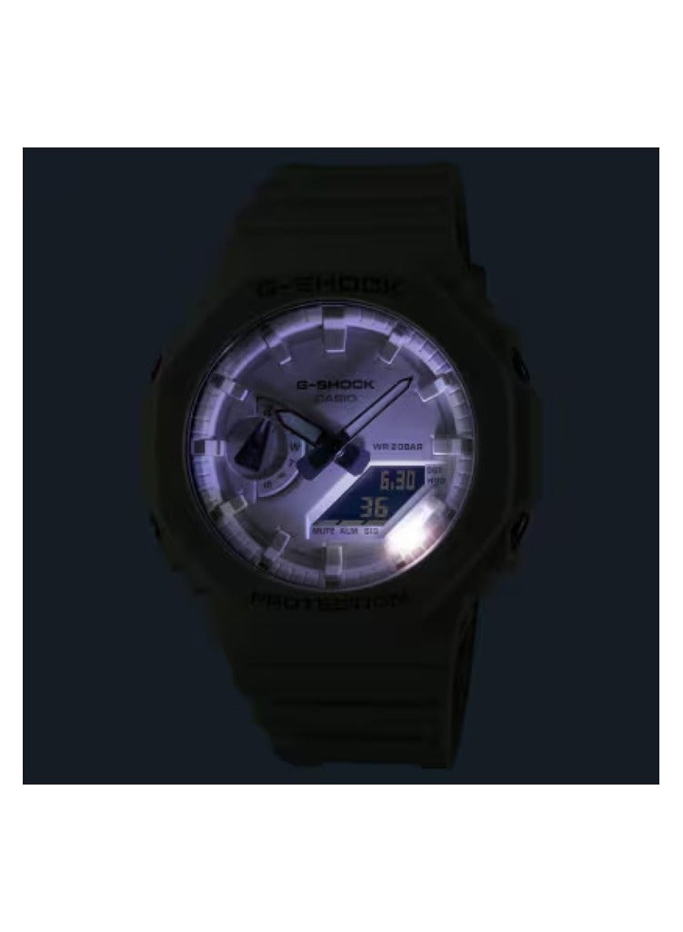 CASIO Casio G-Shock GA-2100-7A7ER Men’s Analog-Digital Watch – White Resin Band, Carbon Core Guard, Shock Resistant, 200M Water Resistant, World Time, Stopwatch, Alarm, LED Light, Sport Casual Style - Image 4