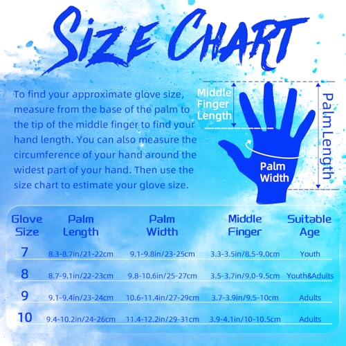 WVVOU Soccer Goalie Goalkeeper Gloves for Youth & Adult, Enhanced Latex Palm Grip, Breathable Knitted Fabric, Suitable for Game & Training, Blue, Size 10 - Image 5