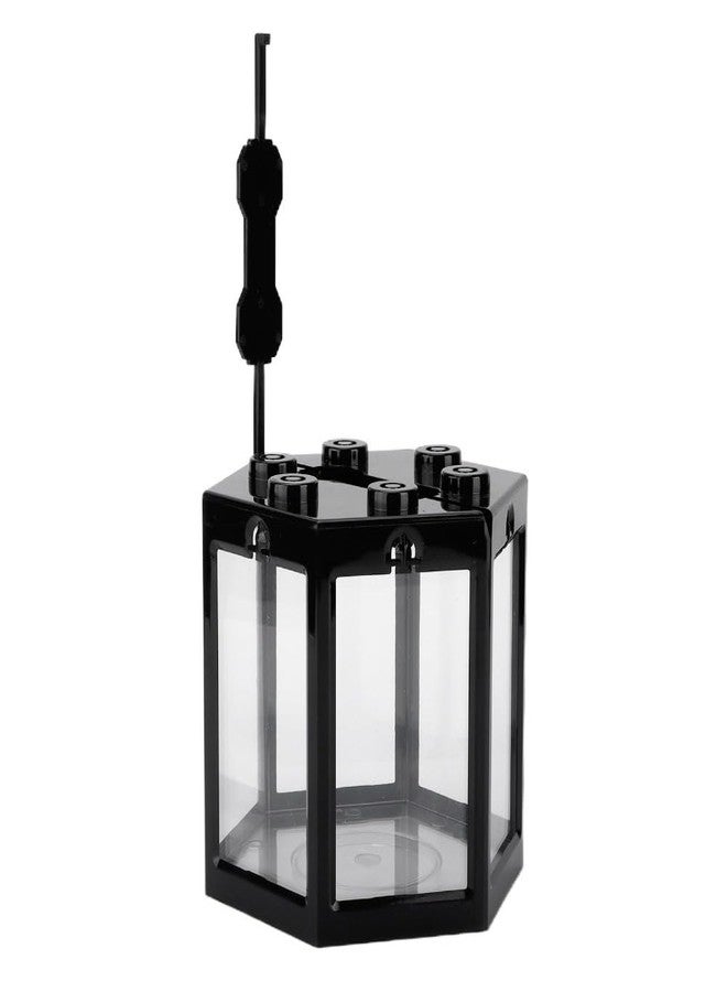 Chiffonade 4.7 Inch Hexagonal Mini Aquarium Tank Leak-Proof Plastic Stackable Portable Fish Tank for Desk Decor Terrarium Habitat(Black) - Image 5