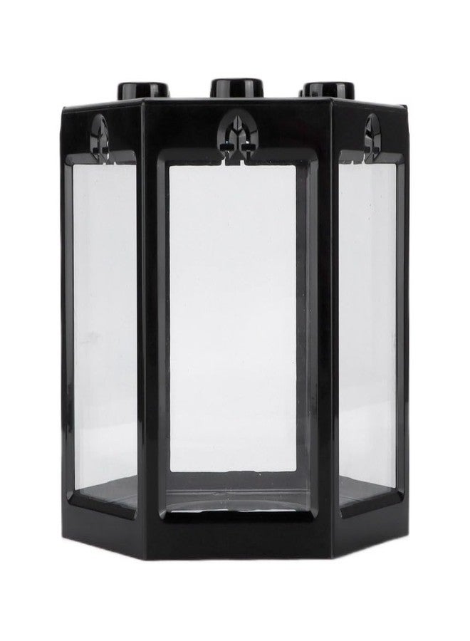 Chiffonade 4.7 Inch Hexagonal Mini Aquarium Tank Leak-Proof Plastic Stackable Portable Fish Tank for Desk Decor Terrarium Habitat(Black) - Image 1