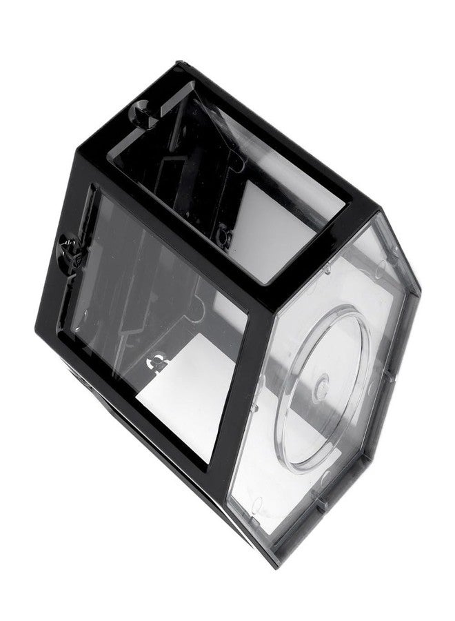 Chiffonade 4.7 Inch Hexagonal Mini Aquarium Tank Leak-Proof Plastic Stackable Portable Fish Tank for Desk Decor Terrarium Habitat(Black) - Image 4