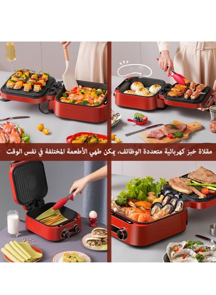 GearZone - Red Color - Deepen Height Large Capacity Electric Baking Pan and Cooking Machine, Multi-Functions, Fry, Bake, Boil, Steam - Image 1