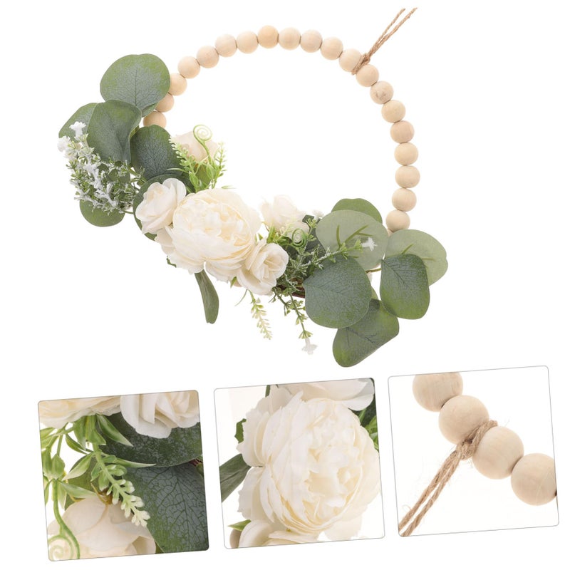 Valentine Garland Wedding Home Decor Wooden Bead Wreath - Image 5