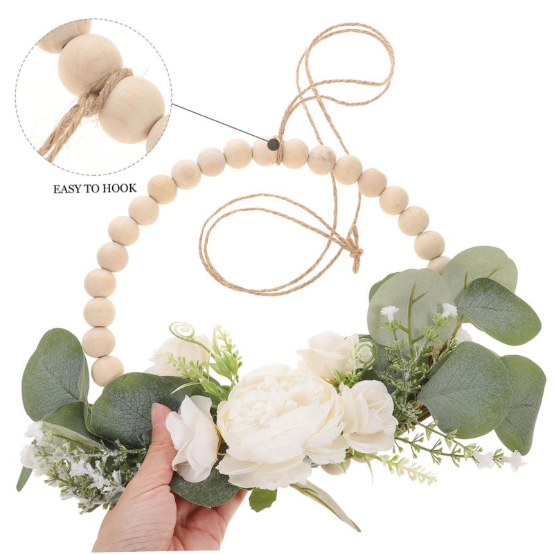 Valentine Garland Wedding Home Decor Wooden Bead Wreath - Image 3
