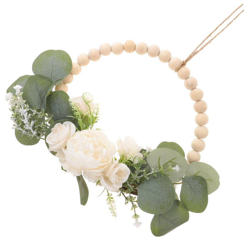 Valentine Garland Wedding Home Decor Wooden Bead Wreath - Image 2