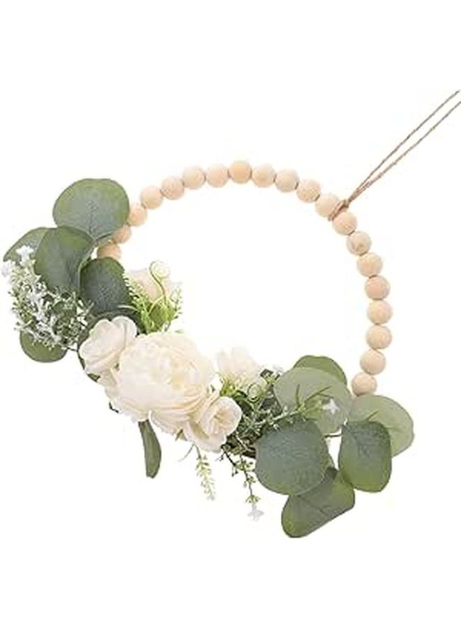 Valentine Garland Wedding Home Decor Wooden Bead Wreath - Image 1