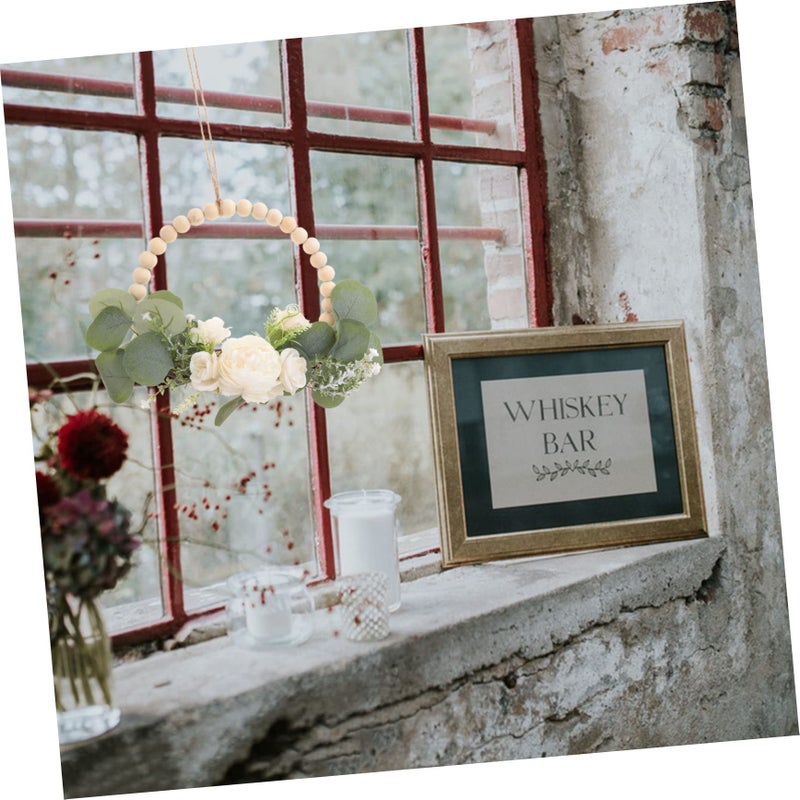 Valentine Garland Wedding Home Decor Wooden Bead Wreath - Image 4