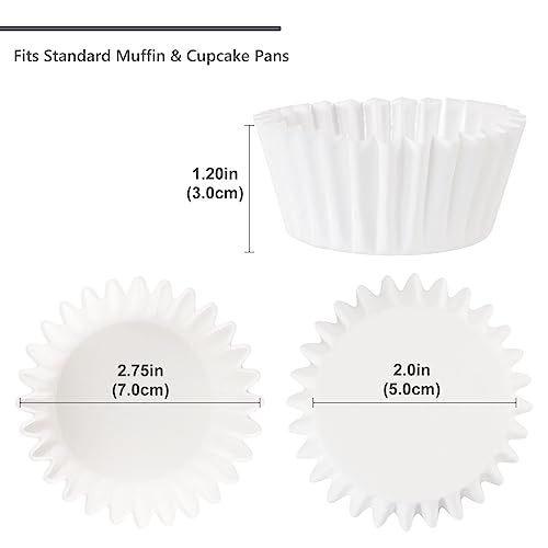 Caperci Heavy Duty Standard White Cupcake Liners 150 Counts - Grease-Resistant Paper Muffin Baking Cups, Odorless, No Muffin Pan Needed, Easily Peels (White) - Image 5
