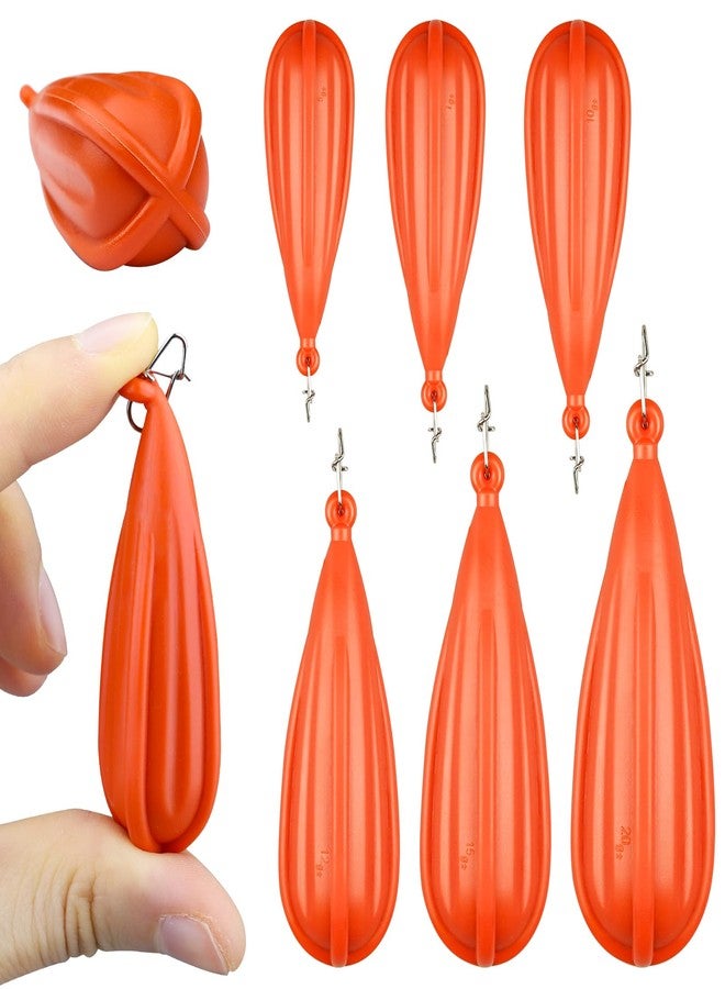 Abvsdu 6 PCS Fishing Practice Plugs - 6 Mixed Sizes Orange Bait Casting Practice Plug, Suitable for Children to Improve Throwing Skills (1/5 oz, 1/4 oz, 3/8 oz, 2/5 oz, 1/3 oz, 3/4 oz) - Image 1