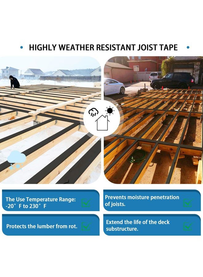Heelos Joist Tape for Decking 6''×50', 2 Pack Weather-Resistant Deck Joist Tape,Waterproof Seal Antiseptic Butyl Joist Tape,Self-Adhesive Flashing Joist Tape for Wood Decks Beams Roof - Image 4