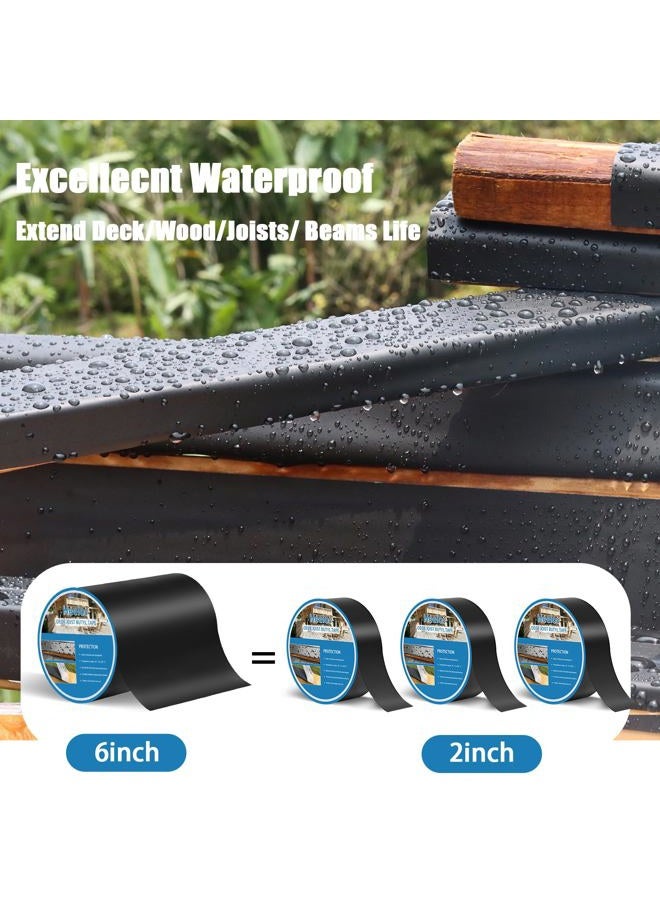 Heelos Joist Tape for Decking 6''×50', 2 Pack Weather-Resistant Deck Joist Tape,Waterproof Seal Antiseptic Butyl Joist Tape,Self-Adhesive Flashing Joist Tape for Wood Decks Beams Roof - Image 3