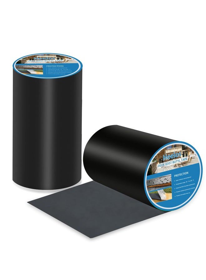 Heelos Joist Tape for Decking 6''×50', 2 Pack Weather-Resistant Deck Joist Tape,Waterproof Seal Antiseptic Butyl Joist Tape,Self-Adhesive Flashing Joist Tape for Wood Decks Beams Roof - Image 1